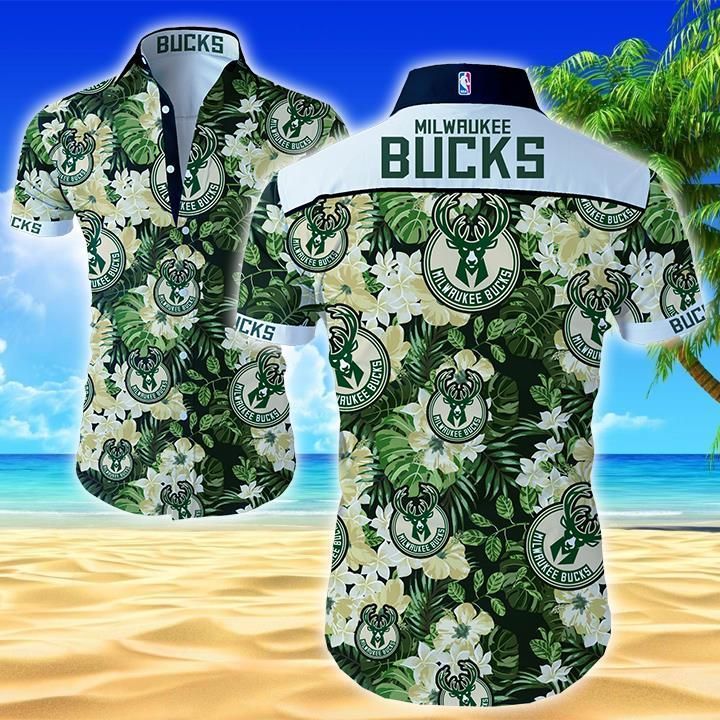 Milwaukee Bucks Hawaii Shirt Summer Button Up For Men Beach Wear Short Sleeve Ha45369