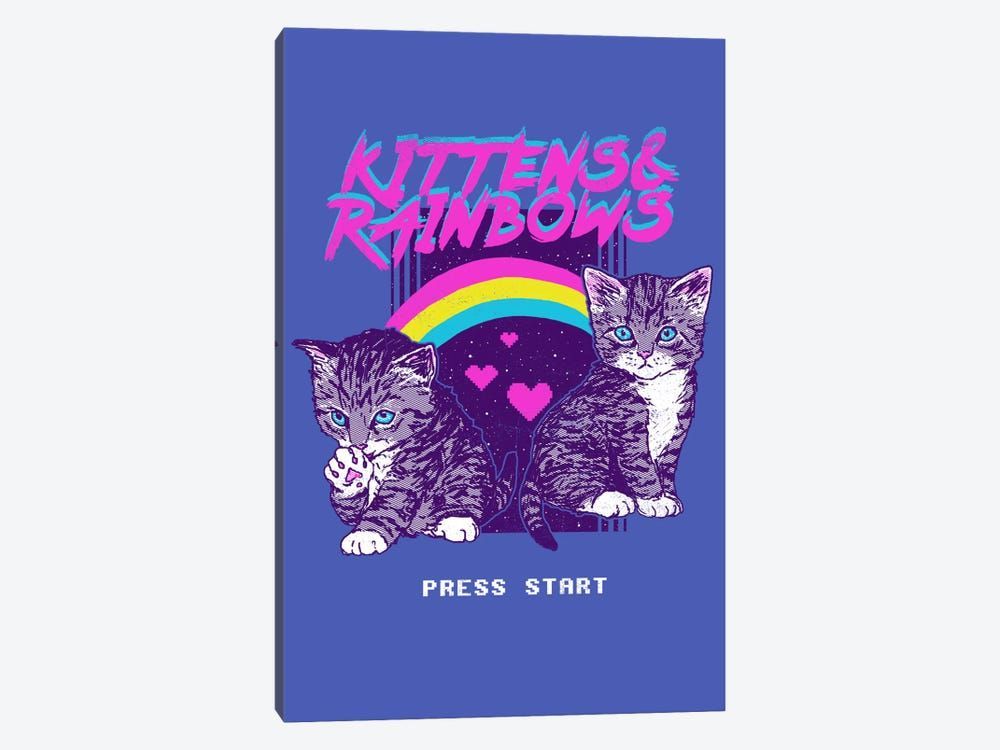 Kittens & Rainbows Canvas Poster 8″x12″ 12×18″ 18″x26″ 24″x36″ 30″x45″