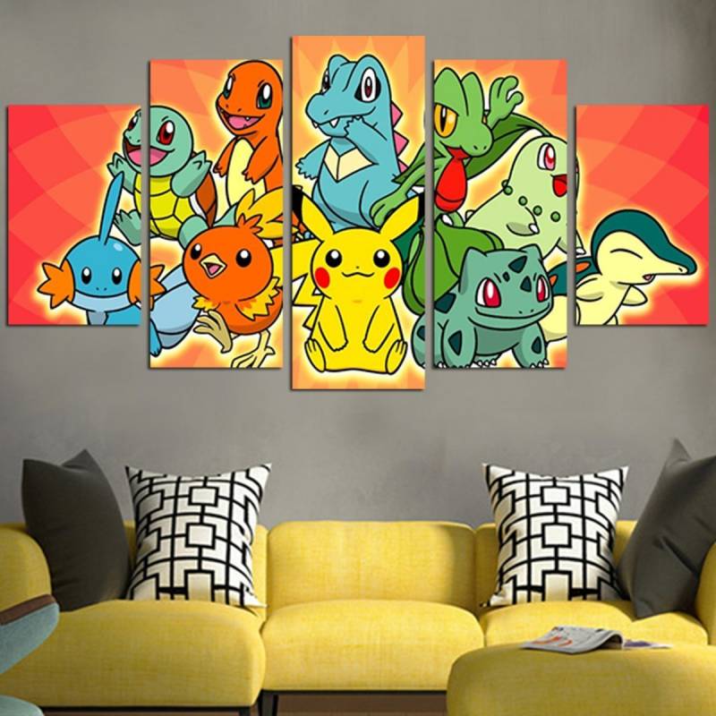 Pikachu And Anothers Pokemon Wall Art Canvas Slamandgo