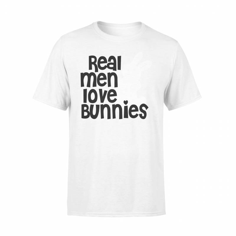 Real Men Love Bunnies Cute Rabbit Love Couple Valentine Gift T-shirt