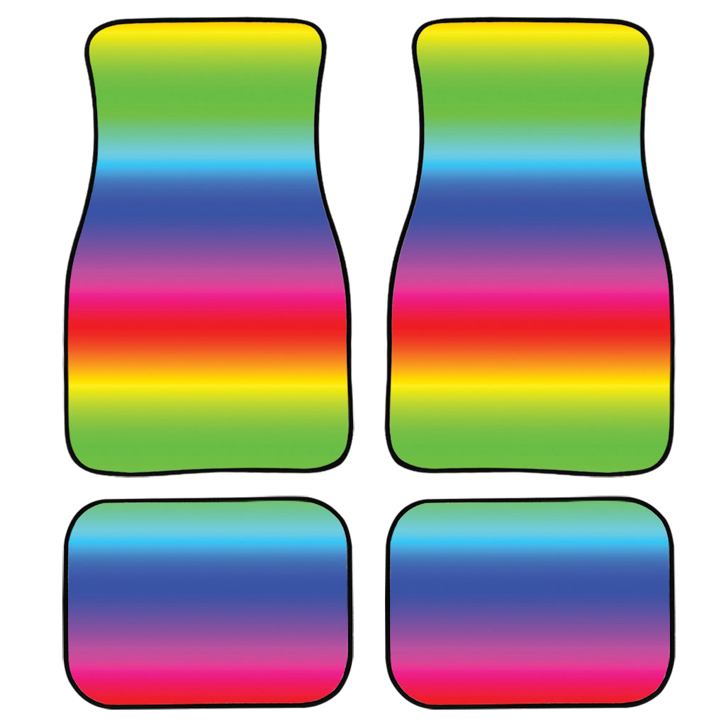 Rainbow Print Front And Back Car Floor Mats, Front Car Mat