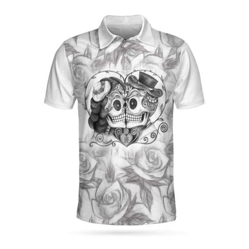 Sugar Skull Drawing Love Short Sleeve Polo Shirt, Polo Shirts For Men And Women Donuink Store