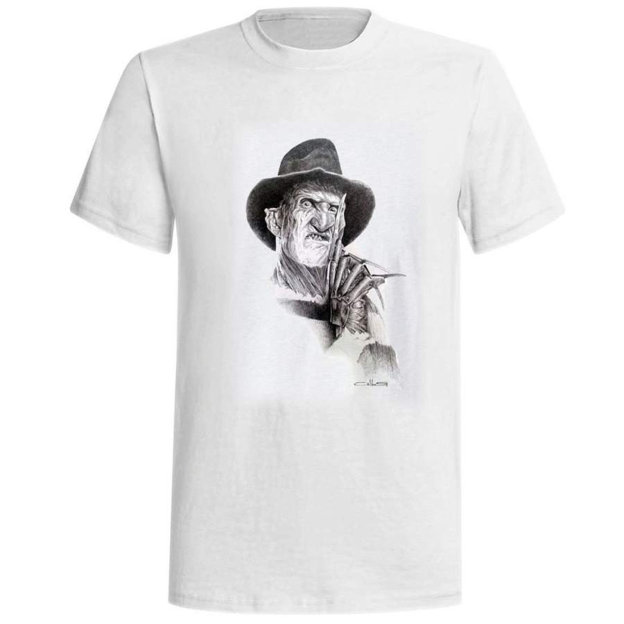 Freddy Krueger Nightmare on Elm Street Poster Movie Film Halloween Mens T Shirt.