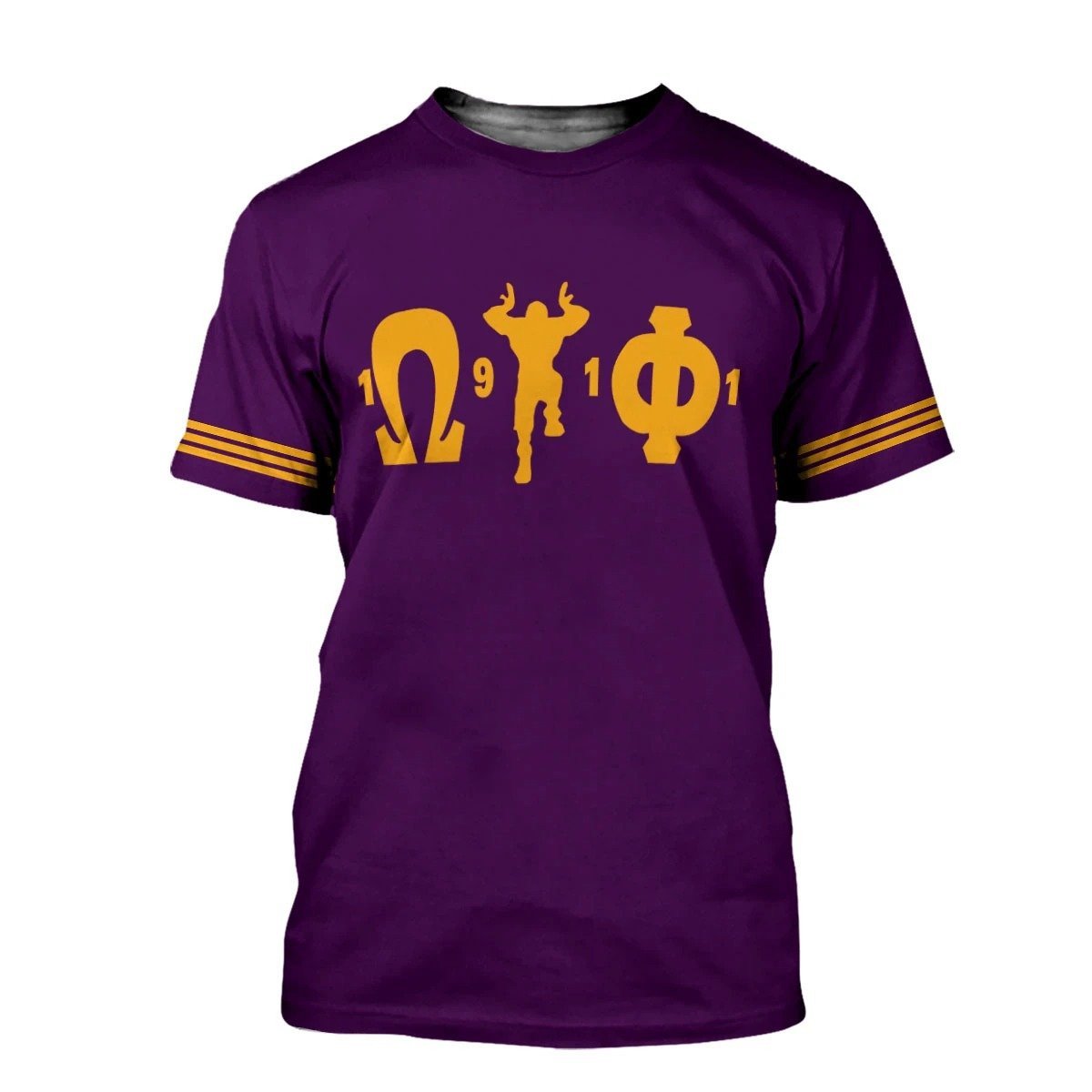 Fraternity Tshirt – Omega Psi Phi Que Man Makes Hand Sign Tshirt