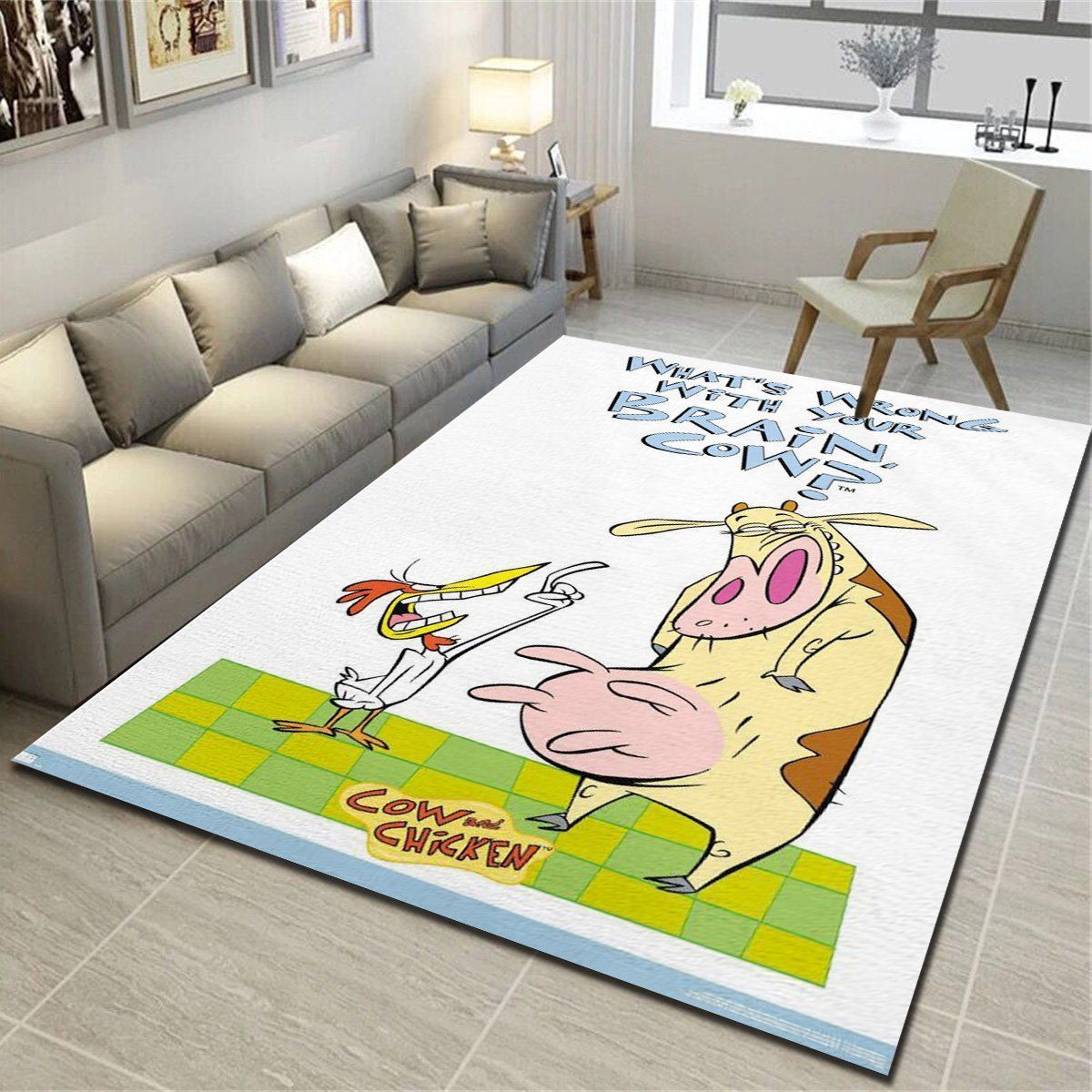 Cow And Chicken Brain Area Rugs, Living Room Carpet