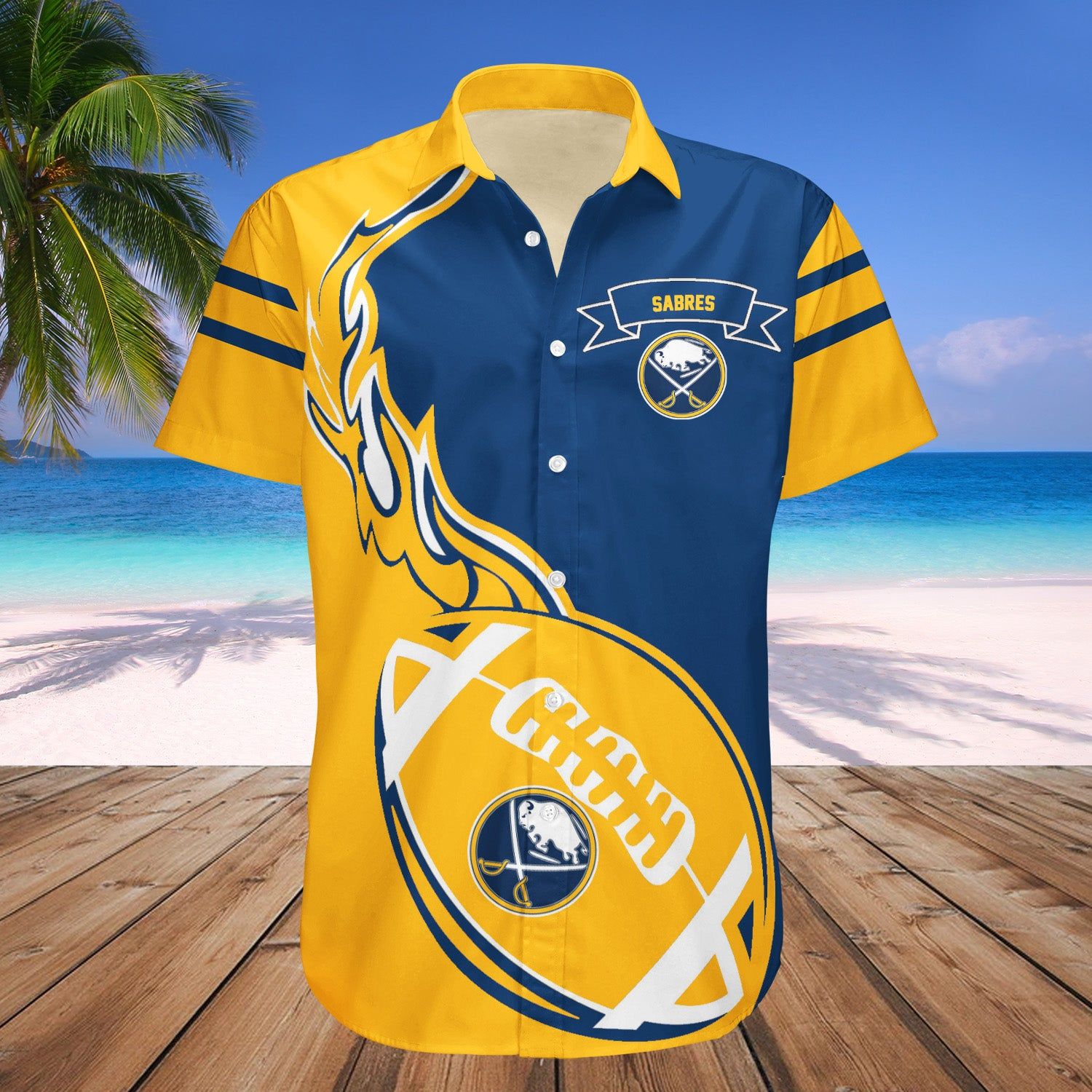 Buffalo Sabres Hawaii Shirt Flame Ball – Nhl