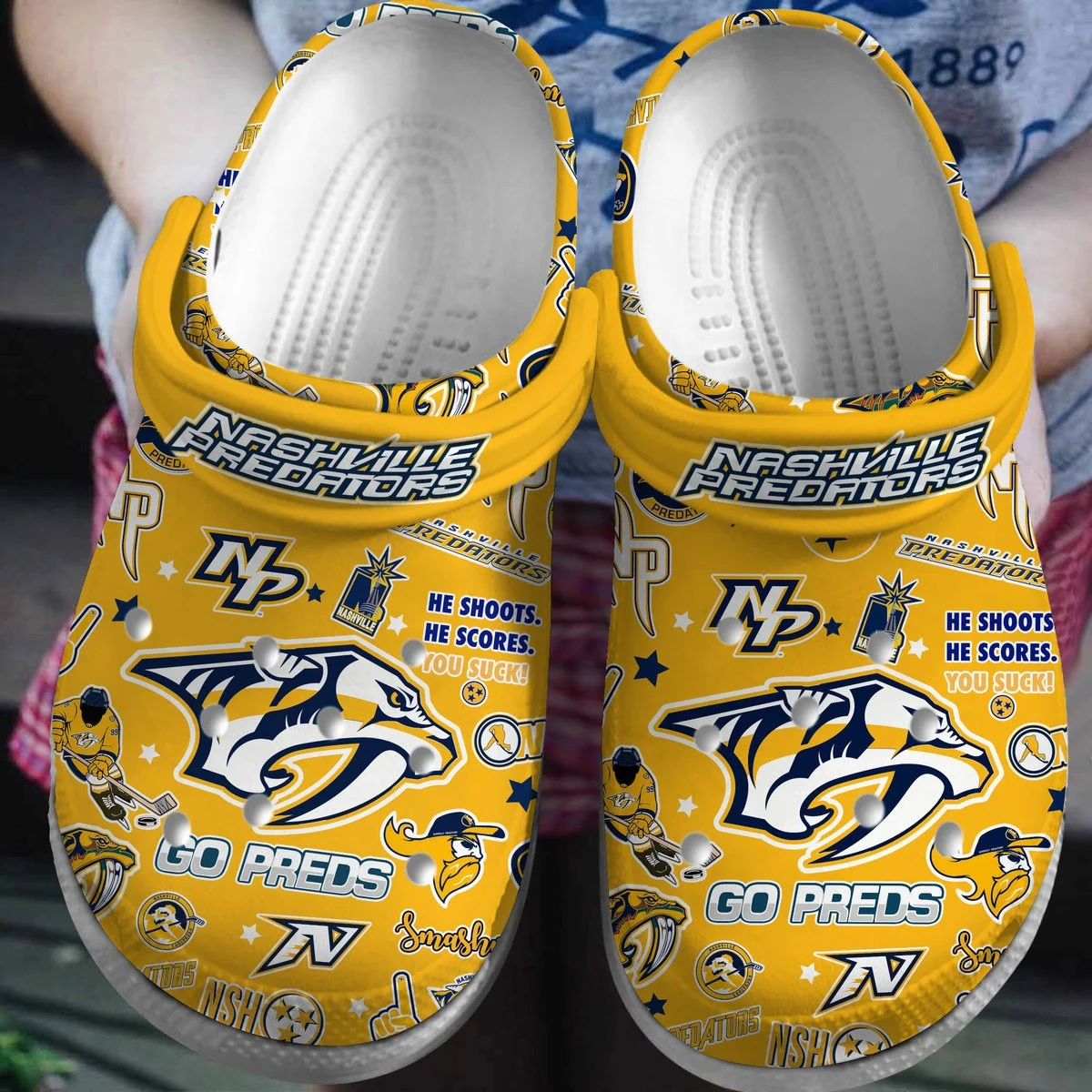 Nashville Predators NHL Sport Crocss Crocband Clogs Shoes Comfortable For Men Women and Kids