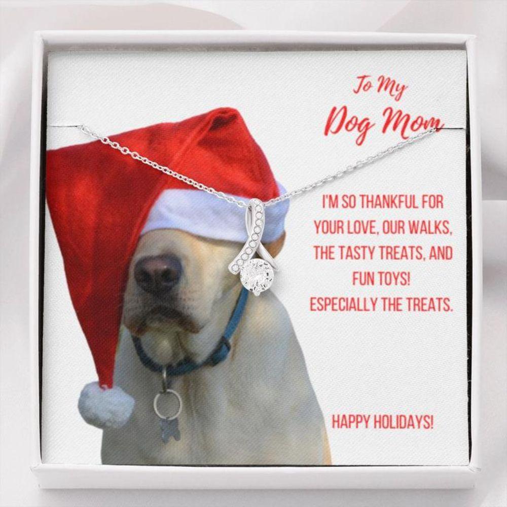 Gift For Yellow Labrador Retriever Dog Mom – Mother Petite Ribbon Necklace 0921