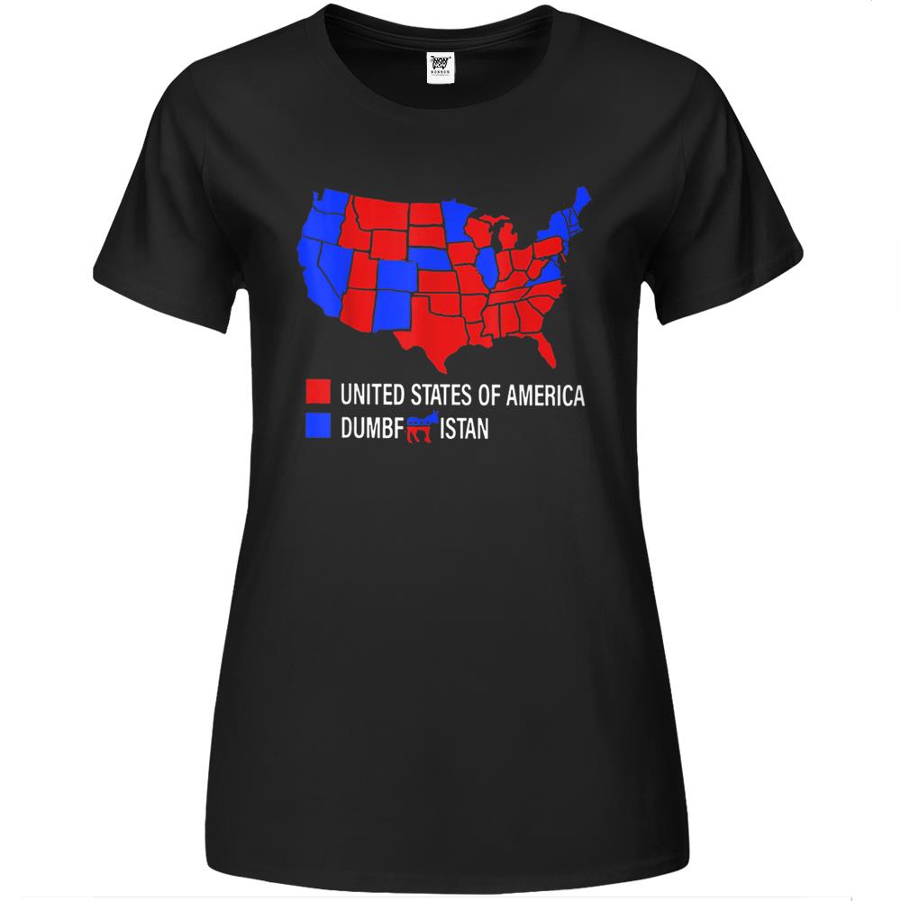 Election Map United States Of America Dumbfuckistan Premium Womens T Shirts