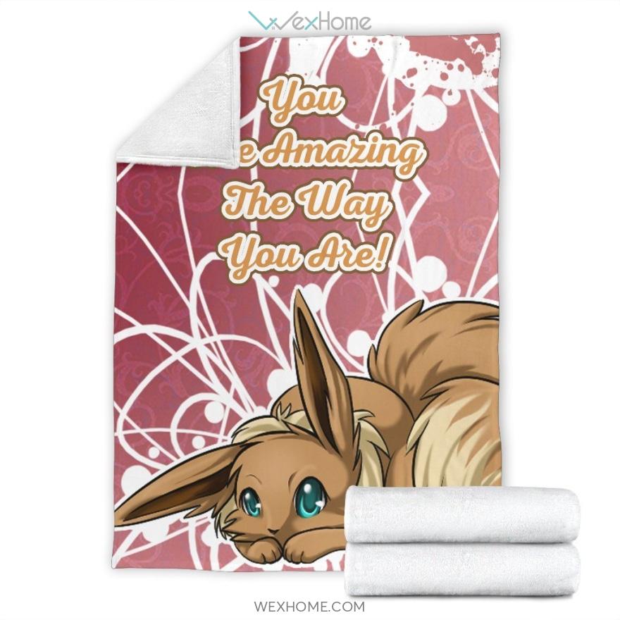 Eevee Pokemon Love Quote Anime Premium Blanket W1111