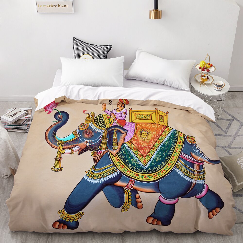 3D Duvet Cover,//Blanket Case Queen/King,Bohemian Elephant Bedding Custom Size/220×240/200×200,