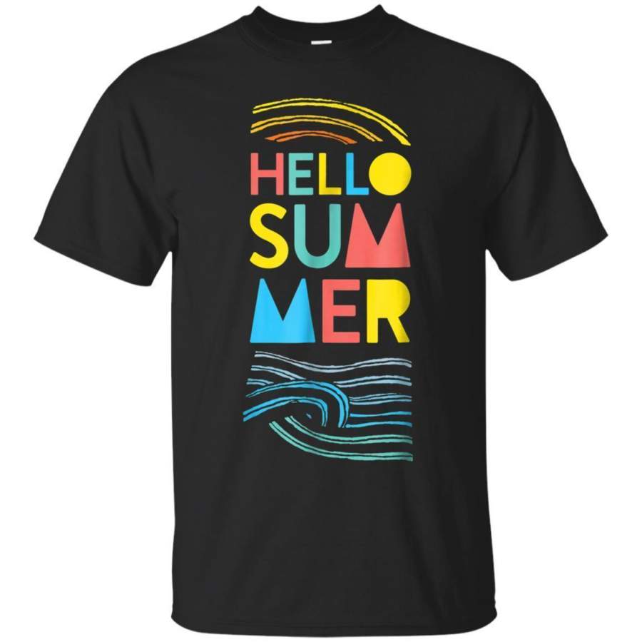 AGR Hello Summer Art Tshirt Summer Shirt With Sunset Jaq T-shirt