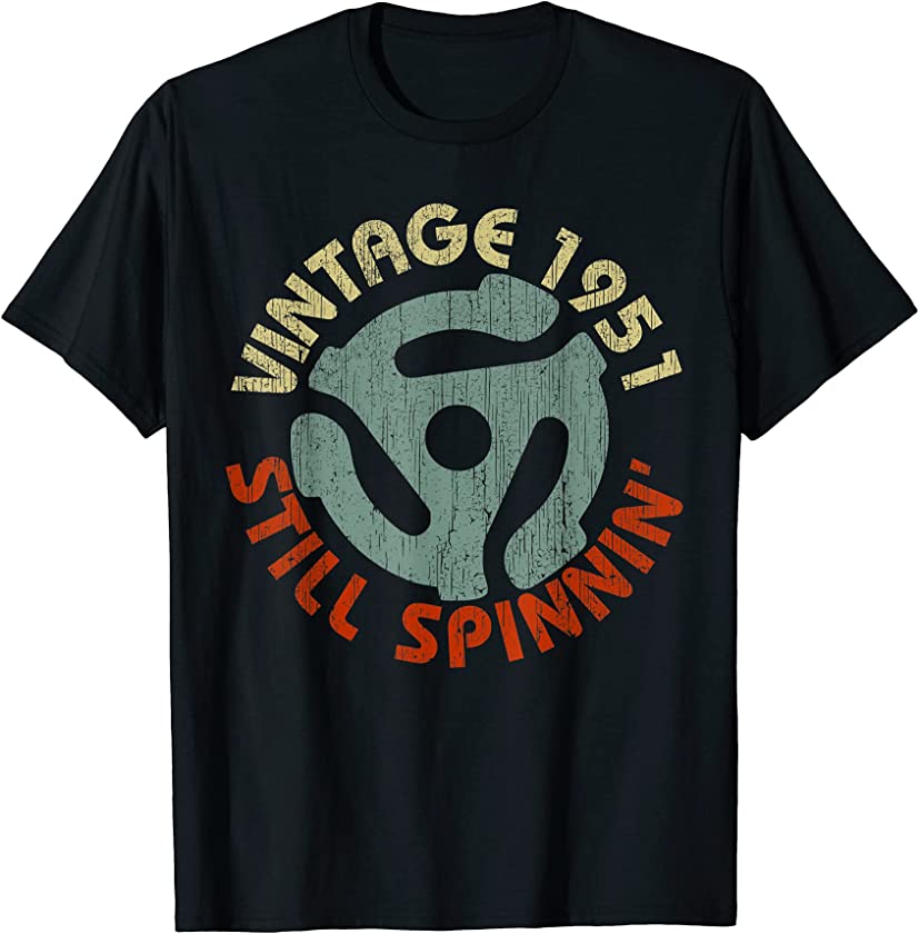 1951 Retro Vintage 70th Birthday 45 RPM Vinyl Record Adapter T-Shirt