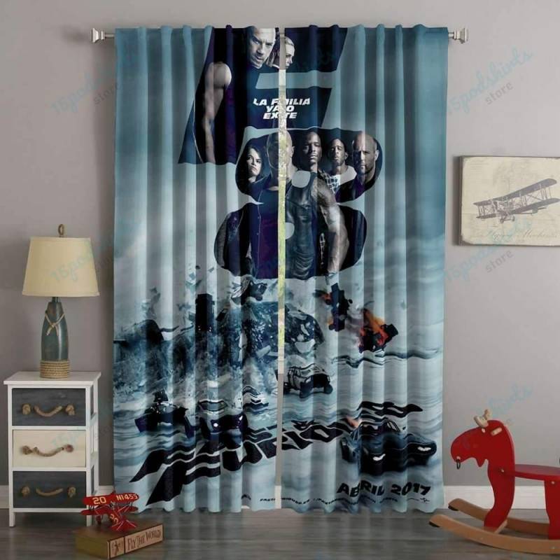 3D Printed  The Fate Of The Furious Style Custom Living Room Curtains