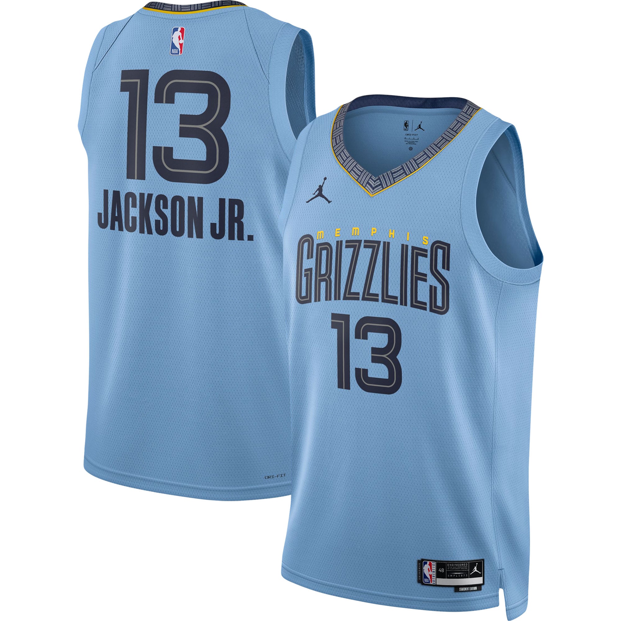 Jaren Jackson Jr. Memphis Grizzlies Jordan Brand Unisex Swingman Jersey – Statement Edition – Light Blue