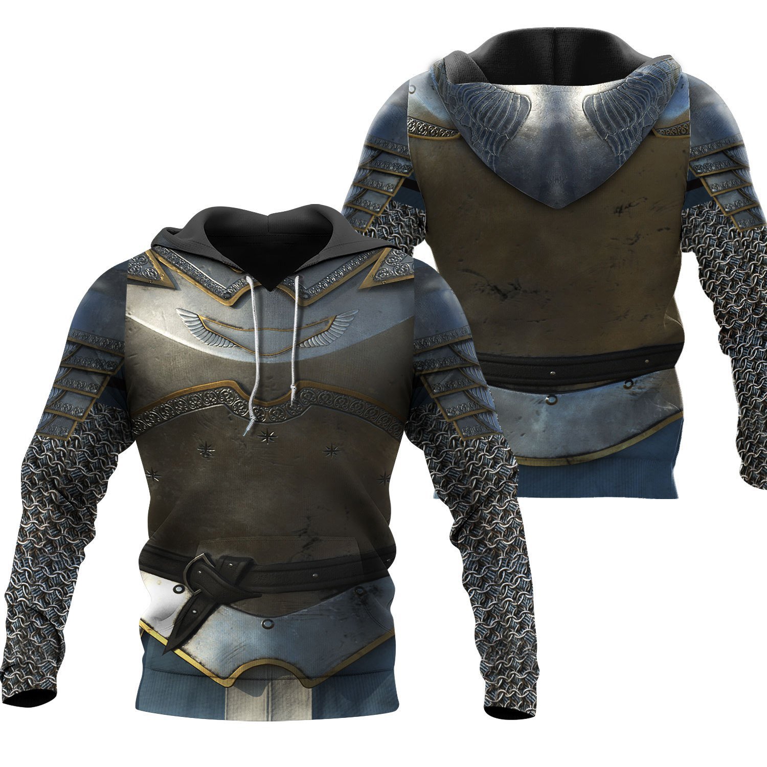 3D All Over Printed Chainmail Knight Medieval Armor Tops Mp250202