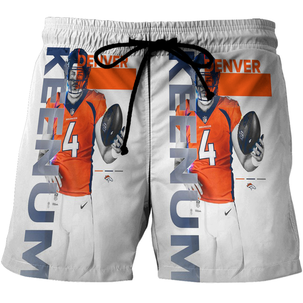 Denver Broncos Case Keenum1 3D All Over Print Summer Beach Hawaiian Short