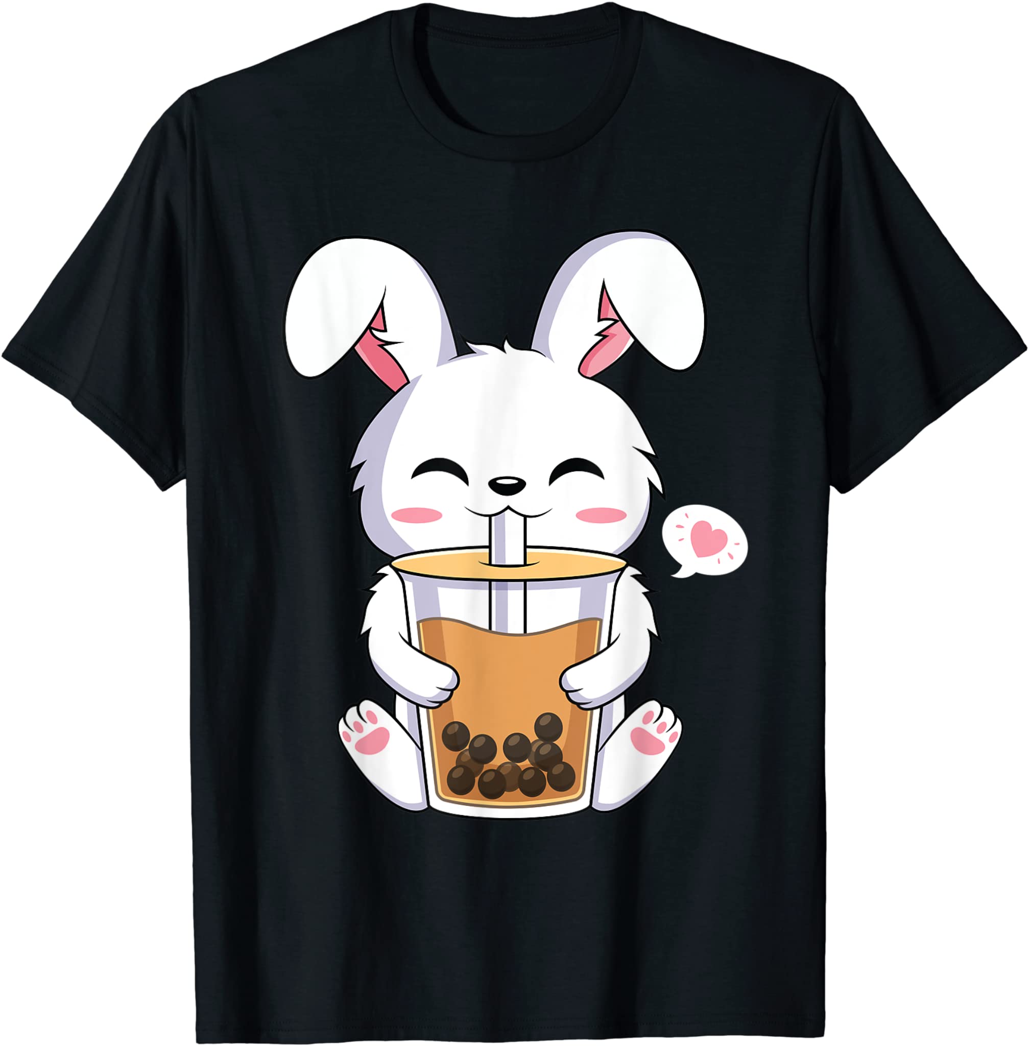 Kawaii Anime Bunny Drinking Boba Bubble Tea Rabbit Lover T-Shirt