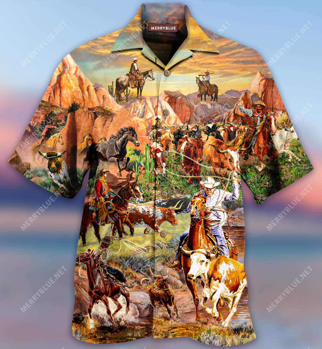 Texas Cowboys And Longhorns Unisex Hawaii Shirt Ha75107