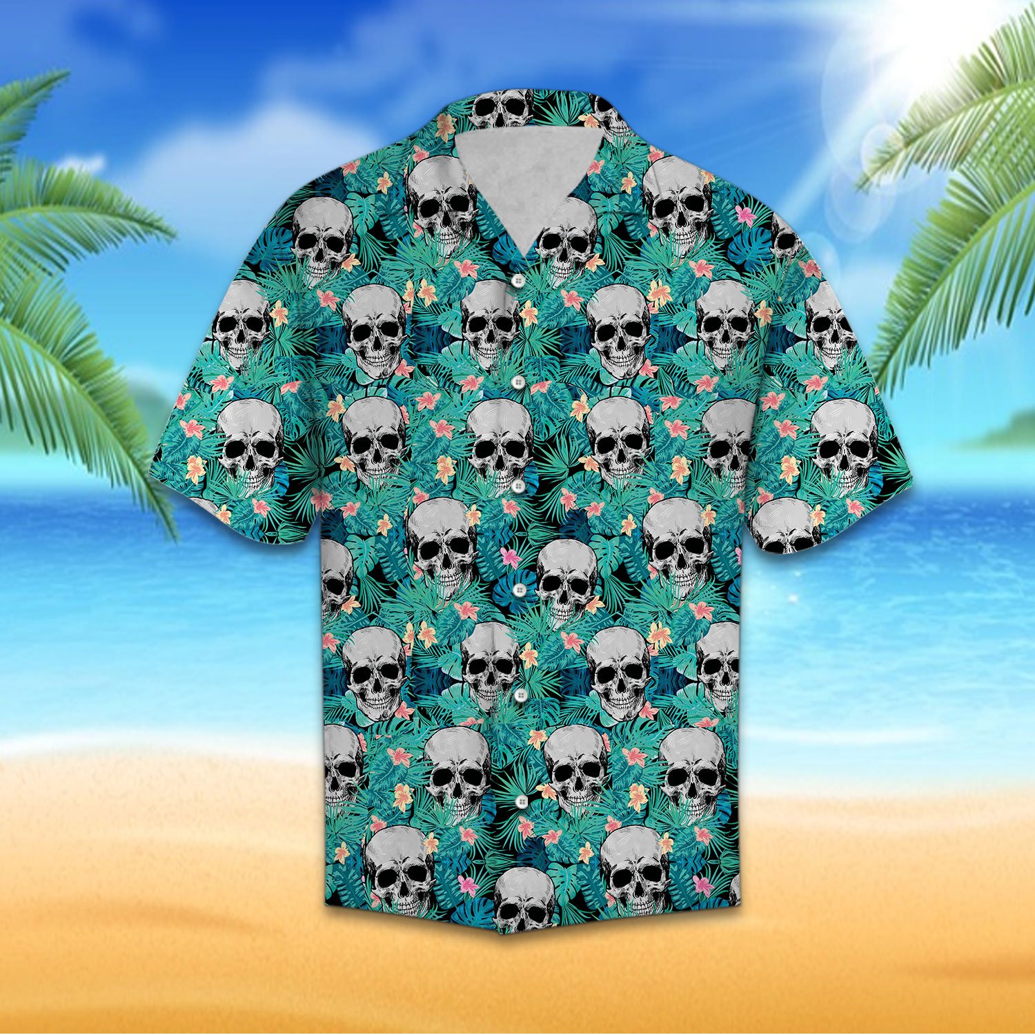 Skull Tropical Hawaii Shirt Ha24774