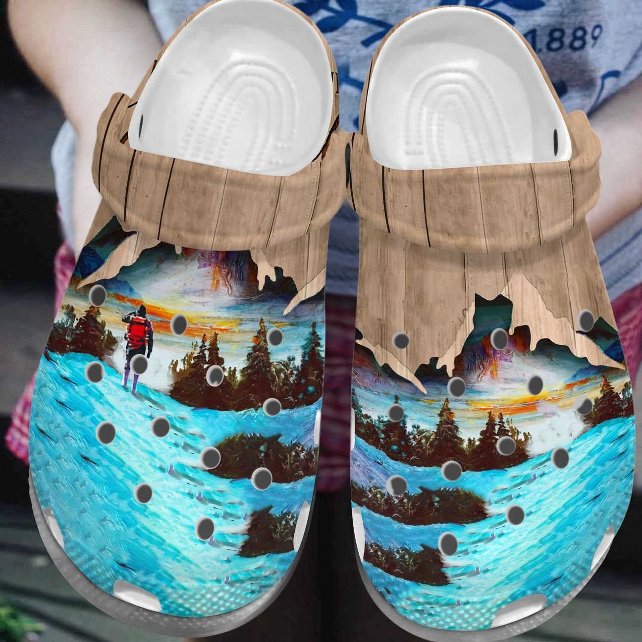 Hiking Personalized Clog, Custom Name, Text, Color, Number Fashion Style For Women, Men, Kid, Print 3D The Beautiful World