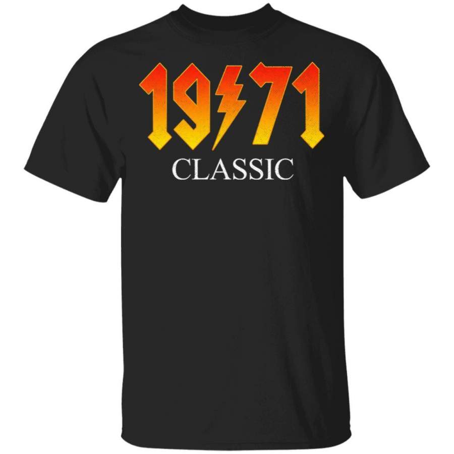 Classic 1971 Birth Year Tee Shirt AC/DC Style Rock Legend MT12