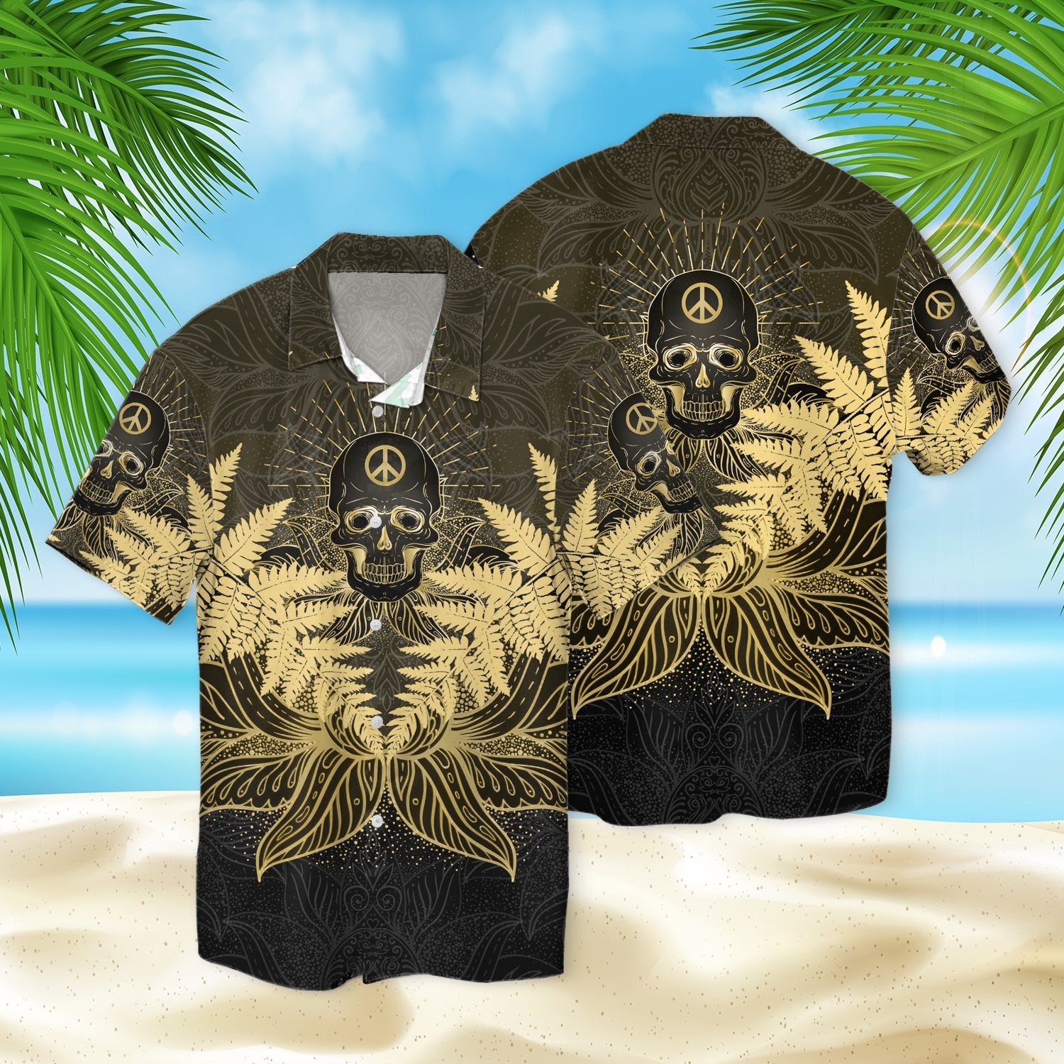 Skull Lotus Hawaii Shirt Ha73320