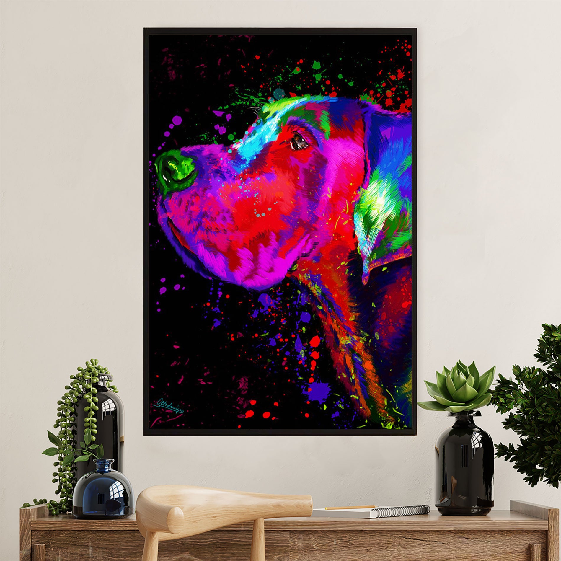 Great Dane Canvas Prints | Watercolor Dog Painting | Wall Art Gift For Great Dane Puppies Lover