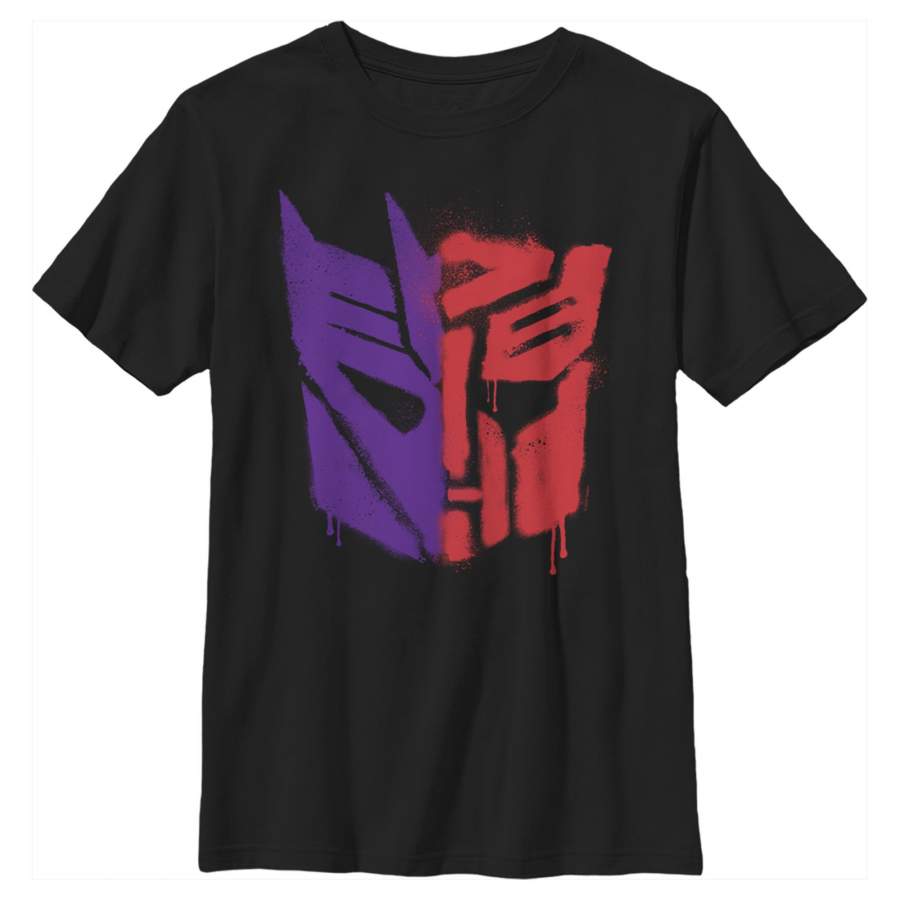 Transformers Boy’s Split Bot Graffiti Logo  T-Shirt