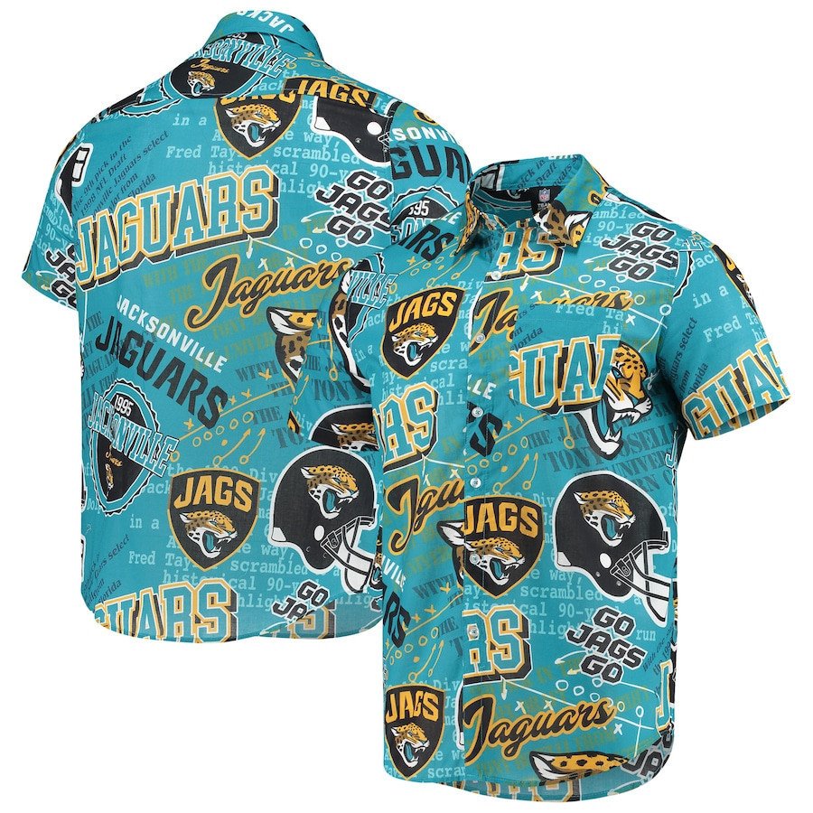 Jacksonville Jaguars Teal Thematic Hawaii Shirt Ha45380