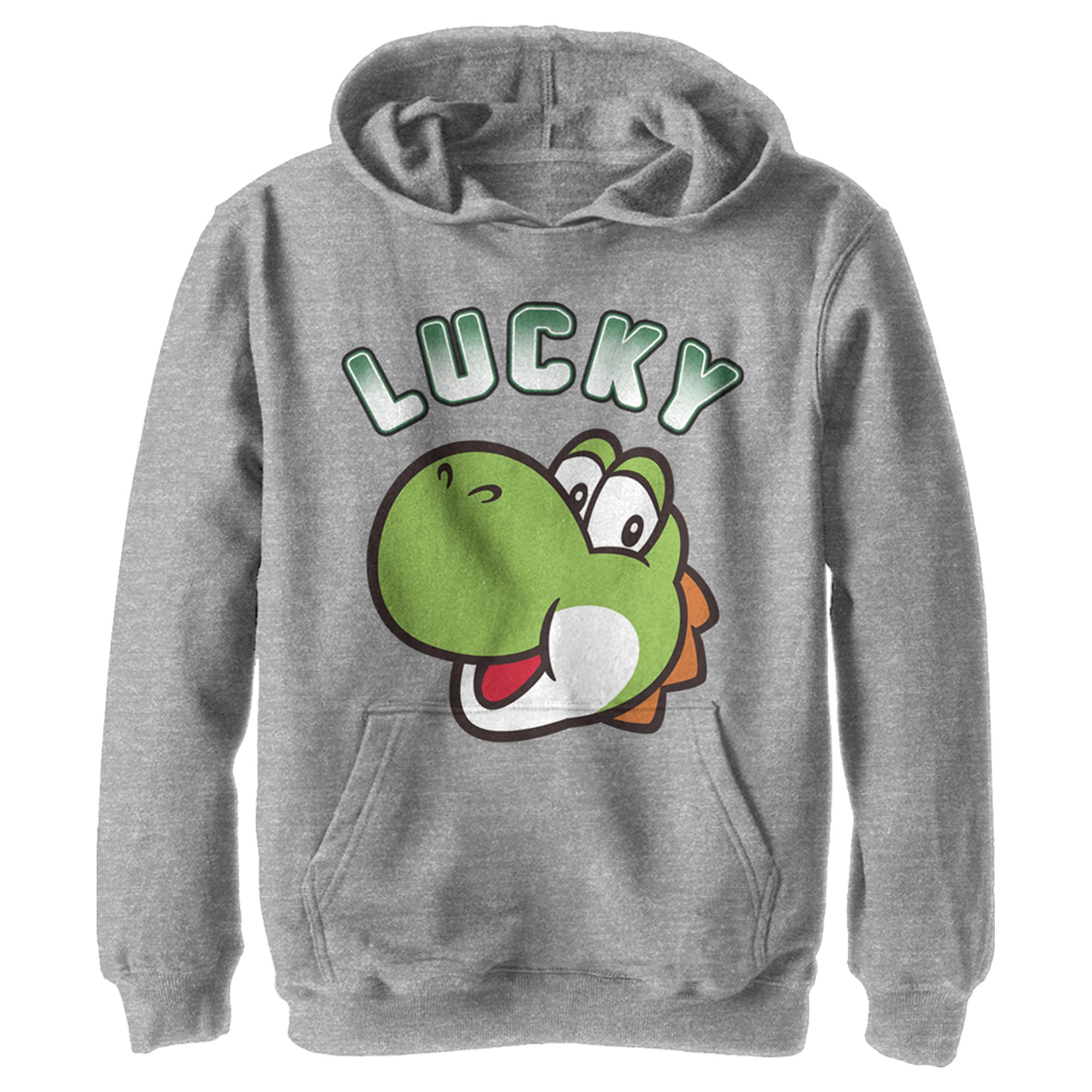 Boy’S Nintendo Super Mario St. Patrick’S Day Lucky Yoshi Retro Pull Over Hoodie