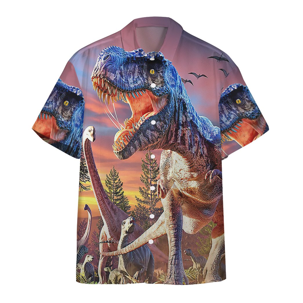 Gearhumans T Rex Attack Custom Hawaiian Shirt Ha104584