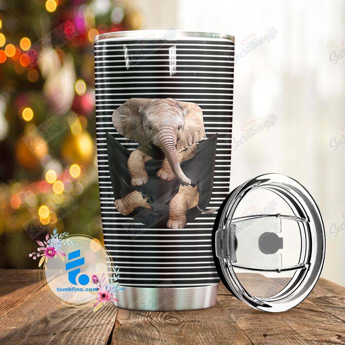 Pocket Elephant Lnt18123459 Personalized Stainless Steel Tumbler Customize Name, Text, Number