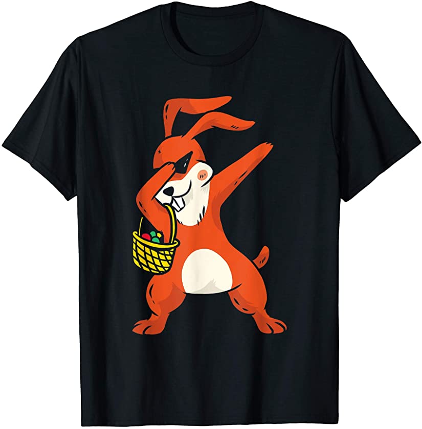 Cute Dabbing Easter Bunny With Eggs T-Shirt