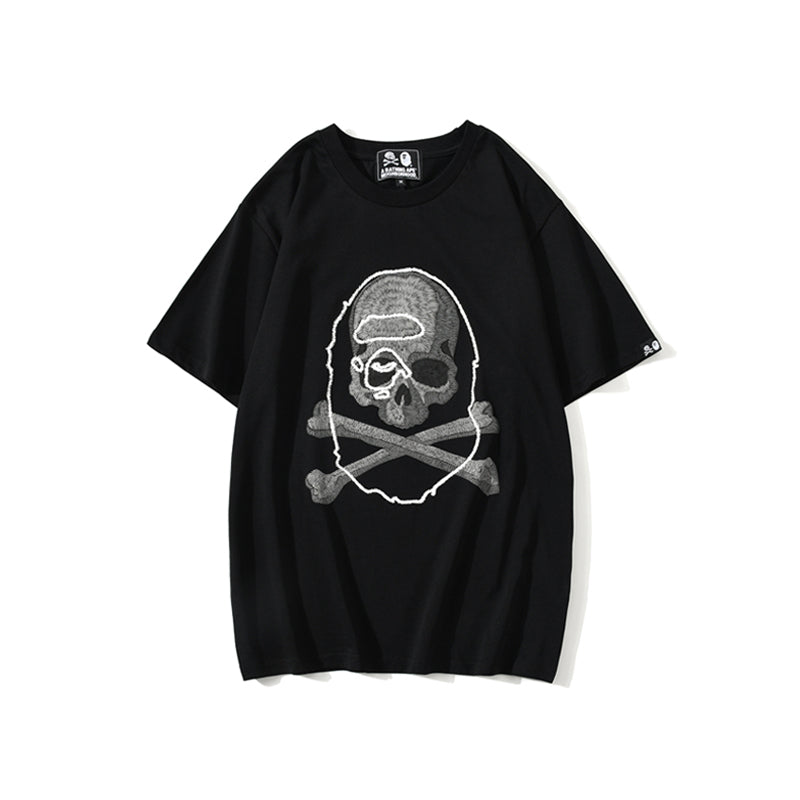 Bape Skull Tee Shirt Black White – Skull Art Prints