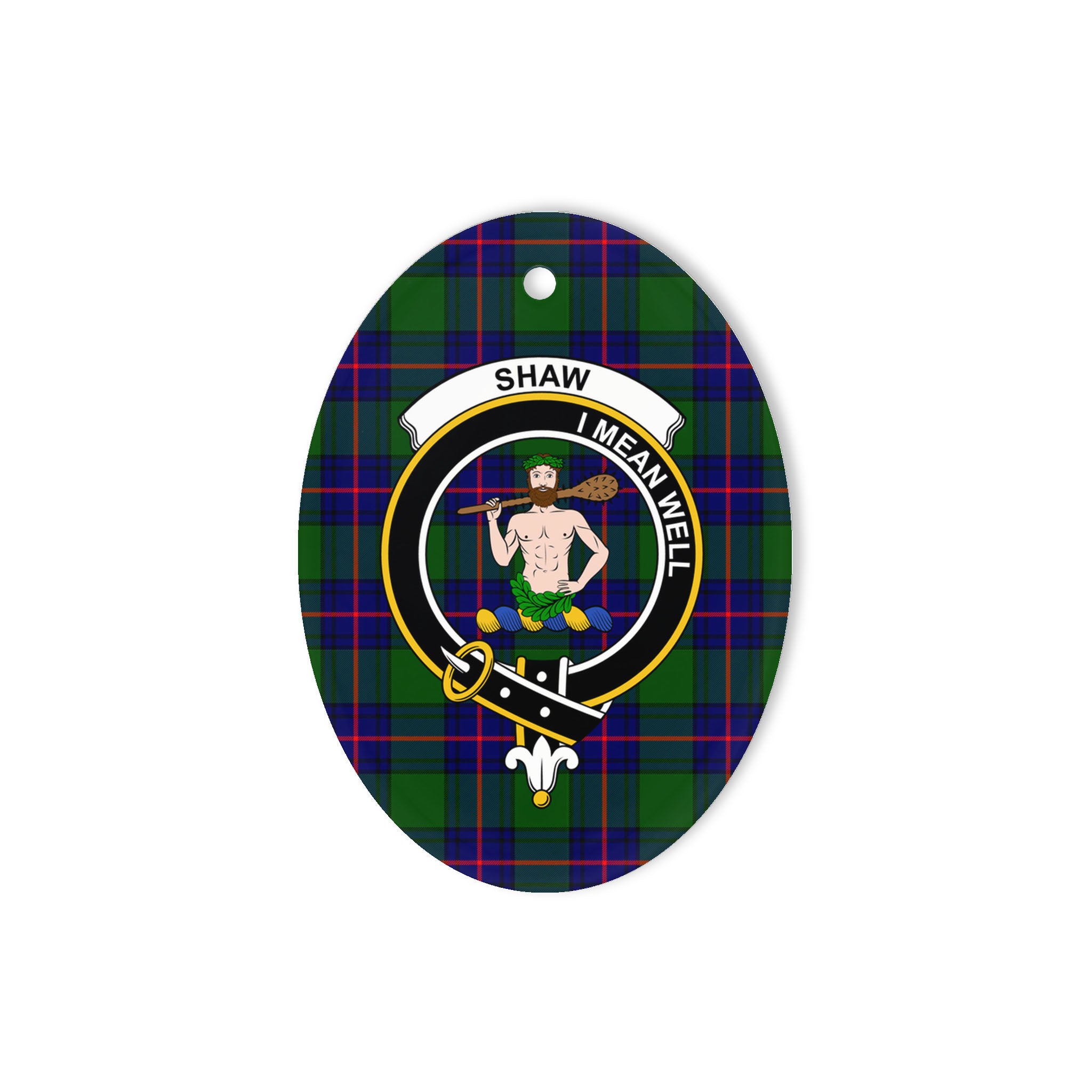 Shaw Of Sauchie Scottish Clan Plaid Ornament Gift. Christmas Tree Ornament Shaw Of Sauchie Clan Tartan Ornament Great Christmas Ornaments Gift Oval Ornament