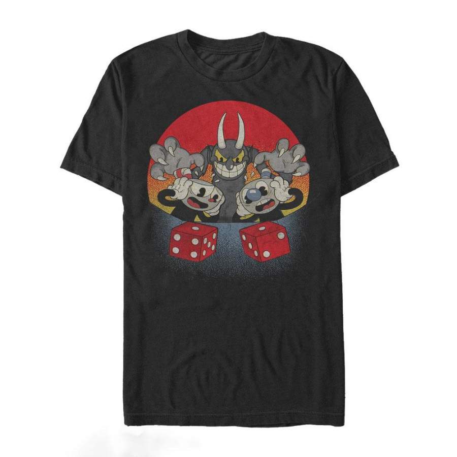 Cuphead Men’s Snake Eyes  T Shirt Black