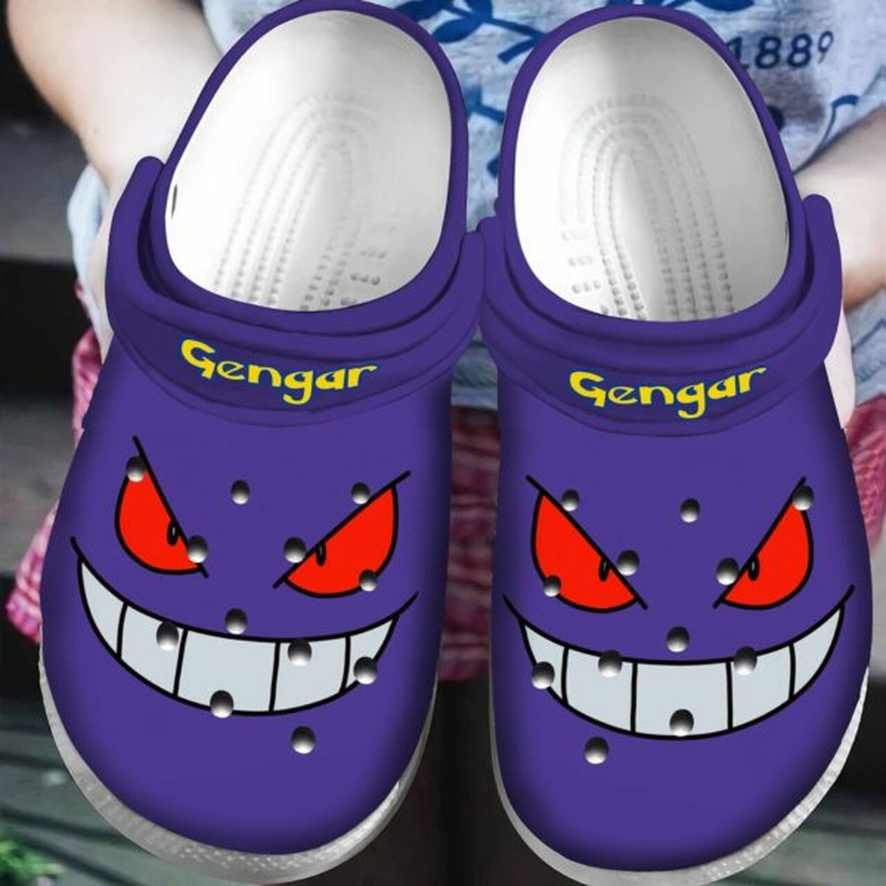 Pokemon Gengar On Purple Crocs Crocband Clog Comfortable Shoes