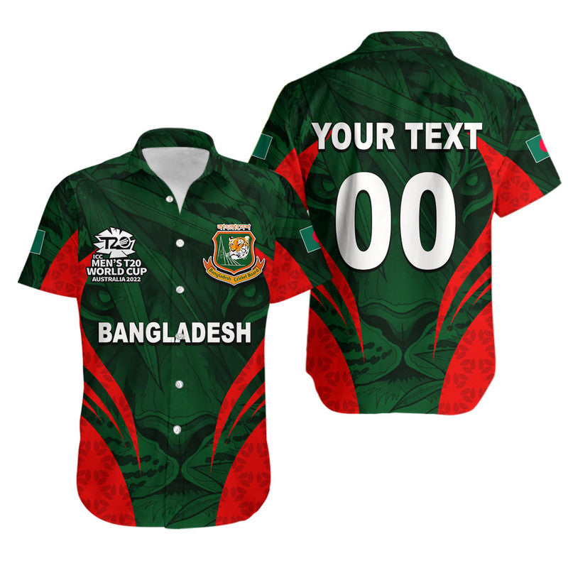 (Custom Personalised And Number) Bangladesh Cricket Men’S T20 World Cup Hawaiian Shirt Tiger Lt6