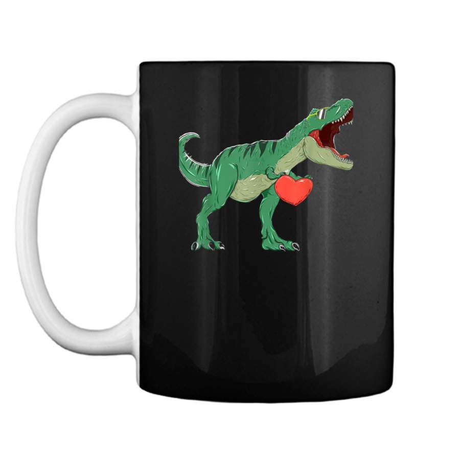 Boys Valentines Day  Kids T-Rex Dinosaur I Steal Hearts Mug