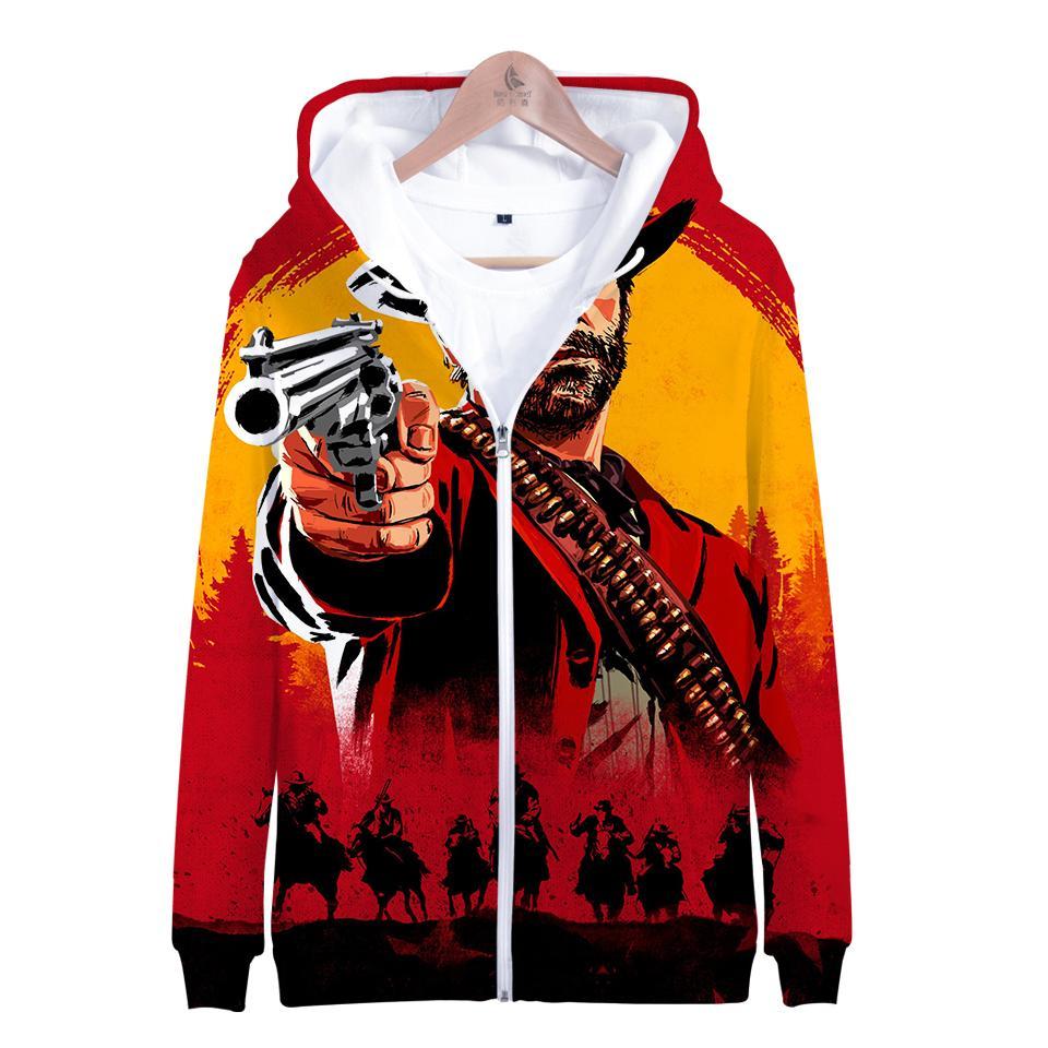 Red Dead Redemption 2 Hoodies – Red Dead Redemption 2 Arthur Morgan Super Cool 3D Zip Up Hoodie