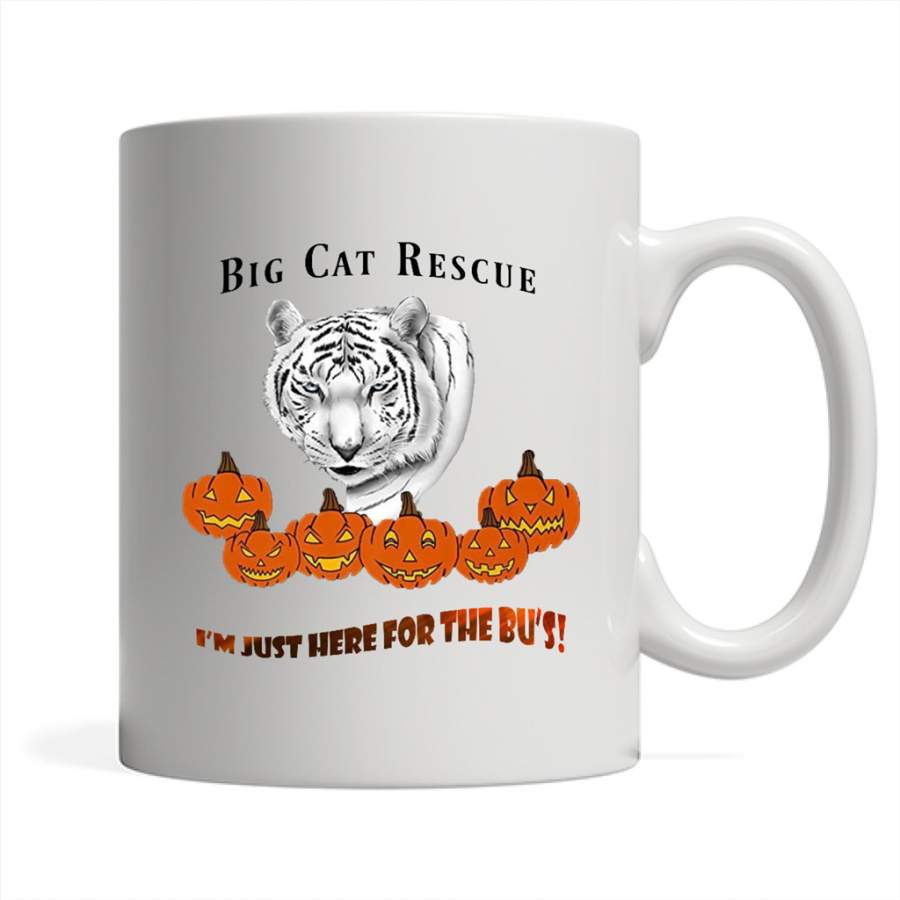 Big Cat Rescue I’m Just Here For The Bu’s, Zabu White Tiger Halloween – Full-Wrap Coffee White Mug