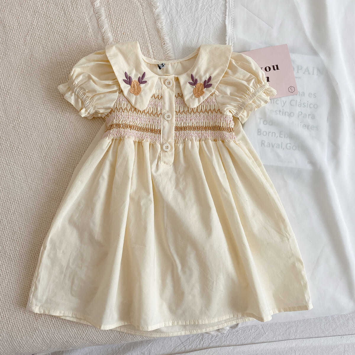 Baby Girl Princess Dress Cotton Lace Puff Sleeve Dresses Infant Toddler Girls Clothing Vintage Outfits Kids Clothes 1-7Y alx