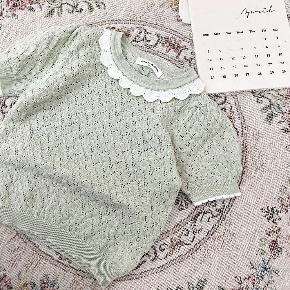 Toddler Kids Sweater Top Clothes 2022 Girl’s Knitted Lace Hollowed Out Sweater Lantern Long Sleeve Bottoming Pullover Princess alx