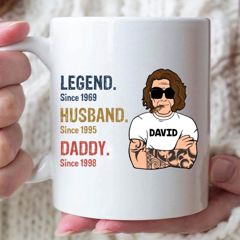 Legend Husband Daddy Since Year Old Man, Personalized Mug, Father’S Day Gifts