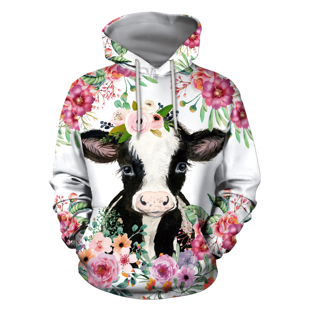 Beautiful Cow Unique Design 3D Printed Sublimation Hoodie Hooded Sweatshirt Comfy Soft And Warm For Men Women S to 5XL CTC1501675
