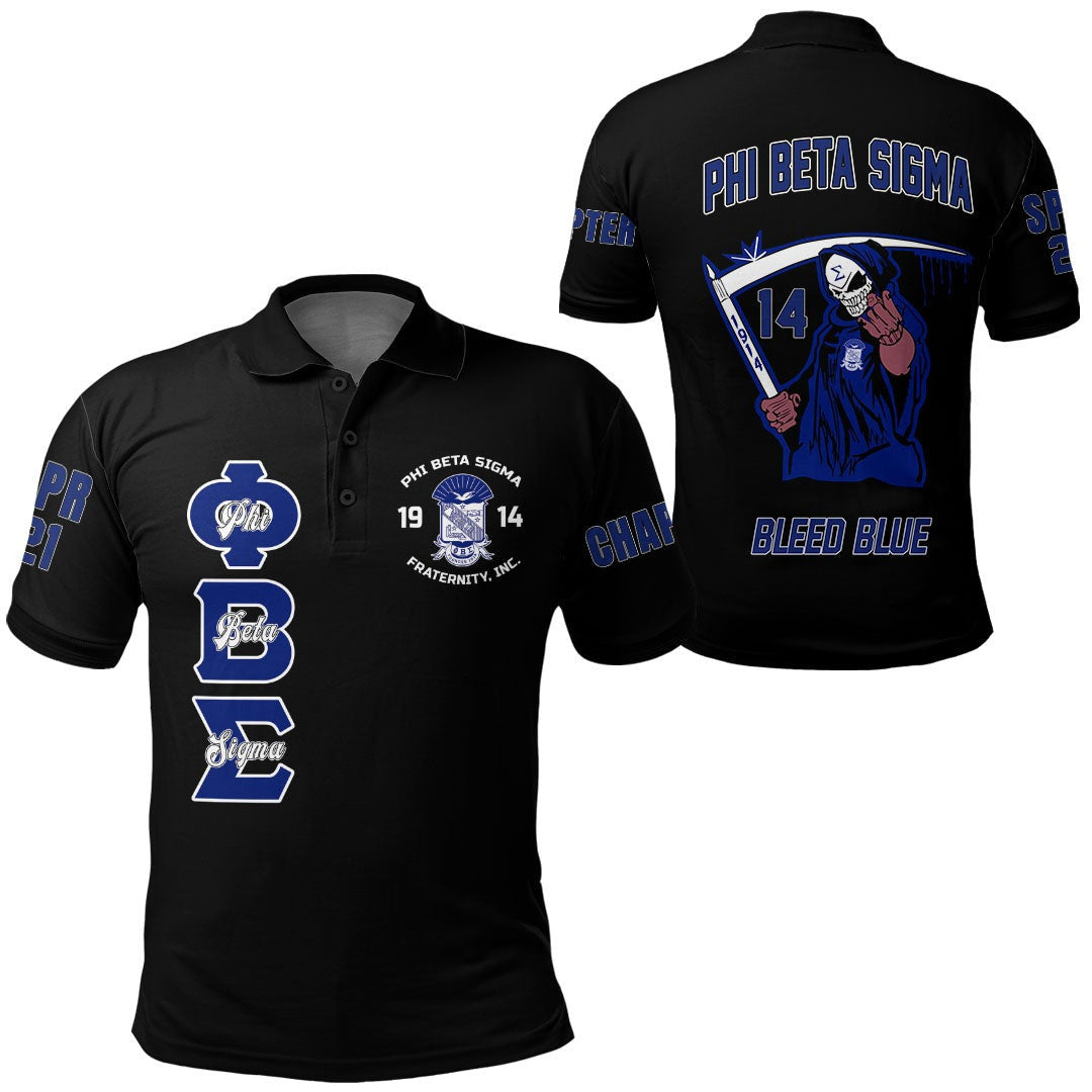 Fraternity Polo – Personalized Phi Beta Sigma Bleed Blue Polo Shirt