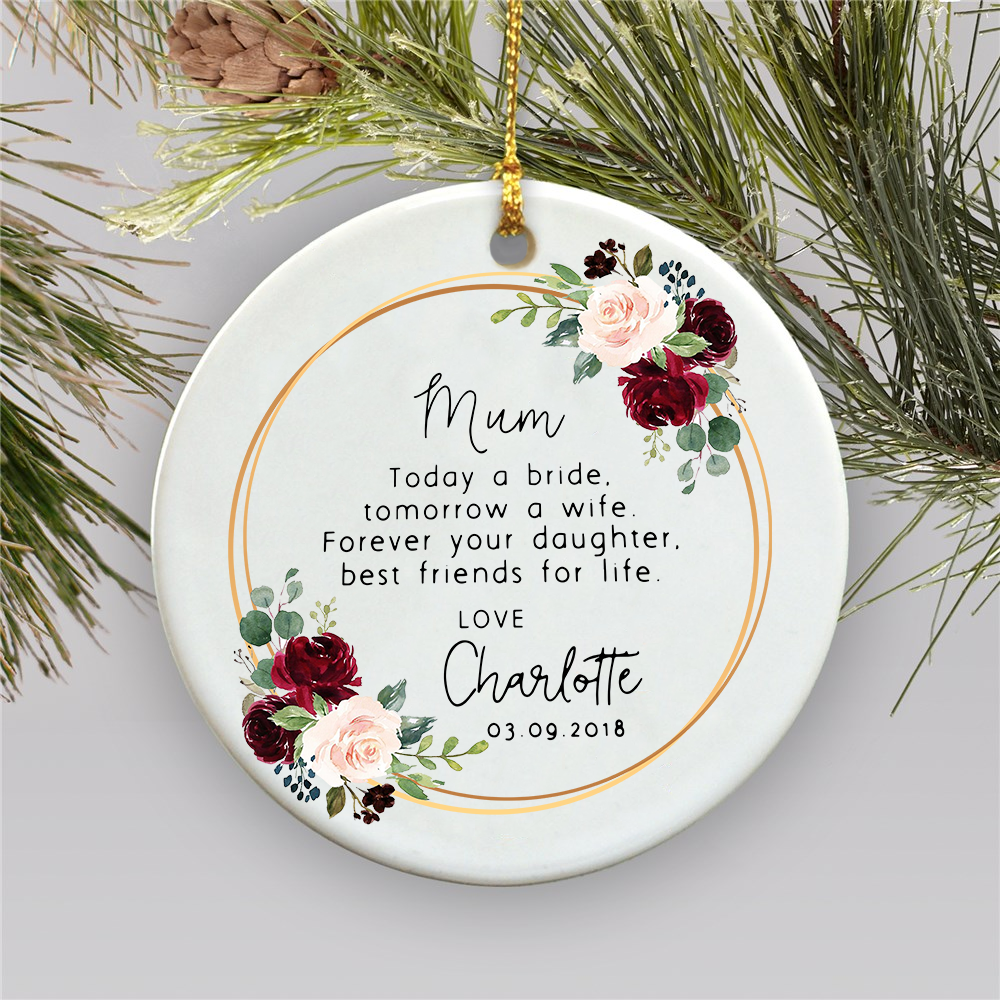 Forever Your Daughter Mother Of The Bride Ornament Personalized Wedding Gifts – Gst