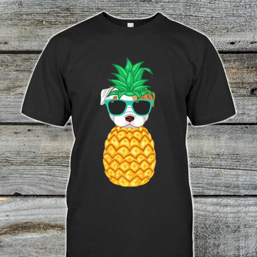 Dog Pitbull Pineapple Shirt  Love Pets