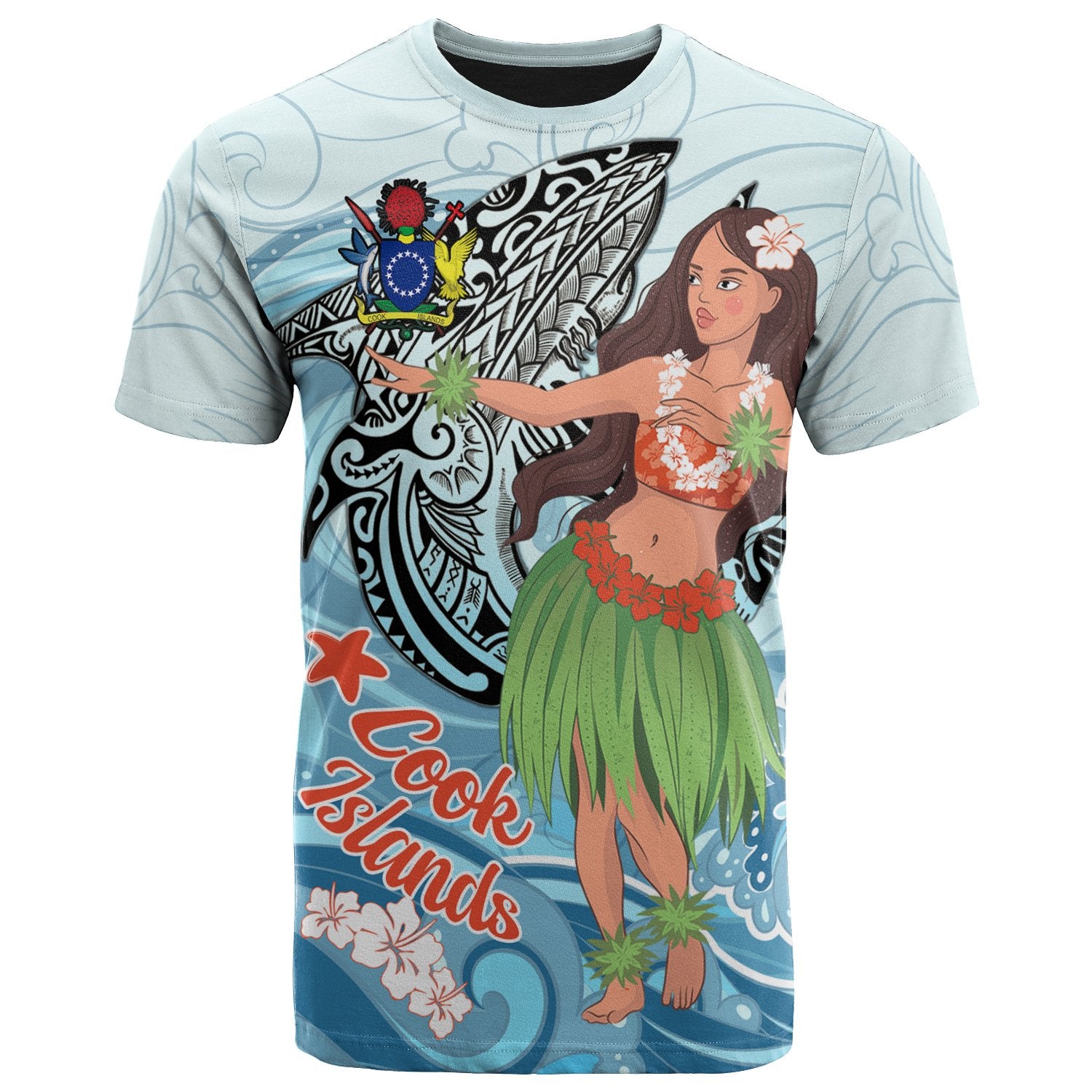 Cook Islands T-Shirt – Polynesian Girls With Shark